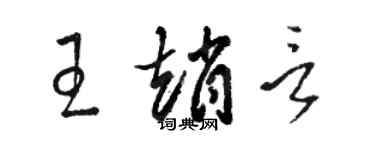 駱恆光王趙言草書個性簽名怎么寫