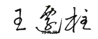 駱恆光王遷柱草書個性簽名怎么寫