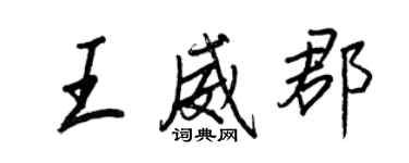 王正良王威郡行書個性簽名怎么寫