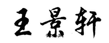 胡問遂王景軒行書個性簽名怎么寫