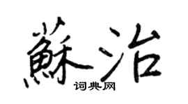 王正良蘇治行書個性簽名怎么寫