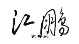 駱恆光江鵬草書個性簽名怎么寫