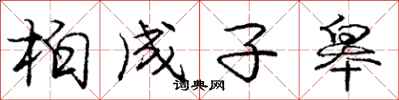 龐中華柏成子皋行書怎么寫