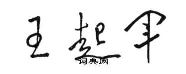 駱恆光王起軍草書個性簽名怎么寫