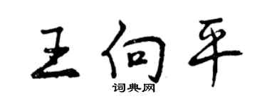 曾慶福王向平行書個性簽名怎么寫