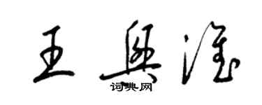 梁錦英王興淮草書個性簽名怎么寫