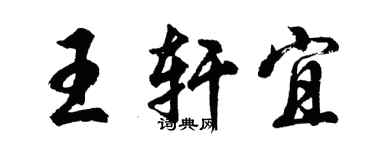 胡問遂王軒宜行書個性簽名怎么寫