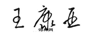 駱恆光王康亞草書個性簽名怎么寫