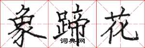 駱恆光象蹄花楷書怎么寫