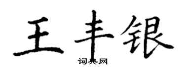 丁謙王豐銀楷書個性簽名怎么寫