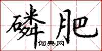 丁謙磷肥楷書怎么寫