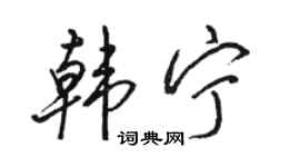 駱恆光韓寧行書個性簽名怎么寫