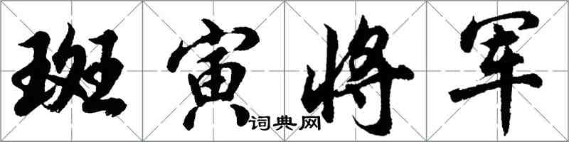 胡問遂斑寅將軍行書怎么寫