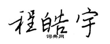 王正良程皓宇行書個性簽名怎么寫