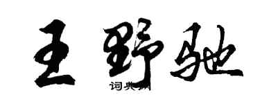 胡問遂王野馳行書個性簽名怎么寫