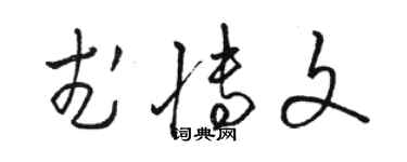 駱恆光武博文草書個性簽名怎么寫