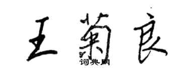 王正良王菊良行書個性簽名怎么寫