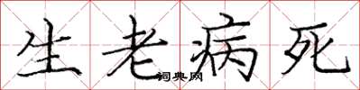 龐中華生老病死楷書怎么寫