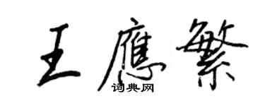 王正良王應繁行書個性簽名怎么寫