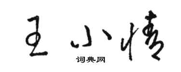 駱恆光王小情草書個性簽名怎么寫