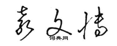 駱恆光袁文博草書個性簽名怎么寫