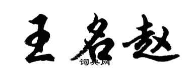 胡問遂王名趙行書個性簽名怎么寫