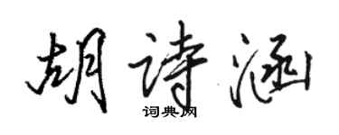 駱恆光胡詩涵行書個性簽名怎么寫