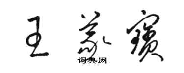 駱恆光王義寶草書個性簽名怎么寫