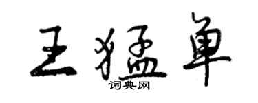 曾慶福王猛單行書個性簽名怎么寫