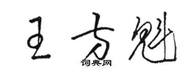 駱恆光王方魁草書個性簽名怎么寫