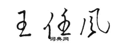駱恆光王任風草書個性簽名怎么寫