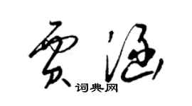 梁錦英賈涵草書個性簽名怎么寫