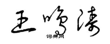 曾慶福王鳴濤草書個性簽名怎么寫