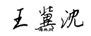 王正良王冀沈行書個性簽名怎么寫