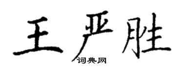 丁謙王嚴勝楷書個性簽名怎么寫