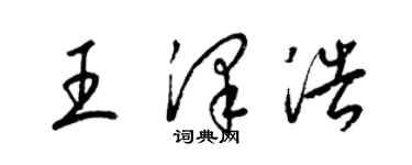 梁錦英王澤浩草書個性簽名怎么寫