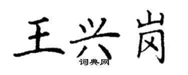 丁謙王興崗楷書個性簽名怎么寫