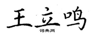 丁謙王立鳴楷書個性簽名怎么寫