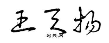 曾慶福王天揚草書個性簽名怎么寫