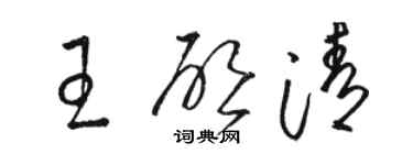 駱恆光王啟清草書個性簽名怎么寫