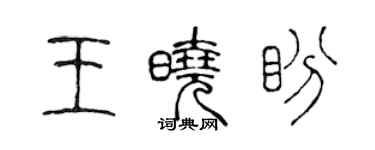 陳聲遠王曉盼篆書個性簽名怎么寫