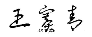 曾慶福王賽青草書個性簽名怎么寫