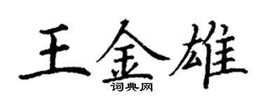 丁謙王金雄楷書個性簽名怎么寫