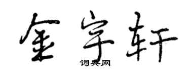 曾慶福金宇軒行書個性簽名怎么寫