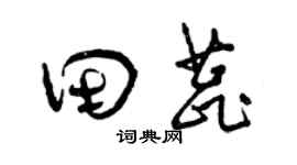 曾慶福田蕊草書個性簽名怎么寫