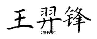 丁謙王羿鋒楷書個性簽名怎么寫