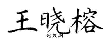 丁謙王曉榕楷書個性簽名怎么寫