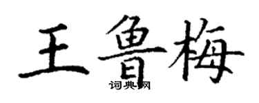 丁謙王魯梅楷書個性簽名怎么寫