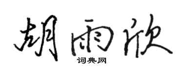 駱恆光胡雨欣行書個性簽名怎么寫