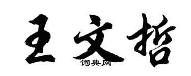 胡問遂王文哲行書個性簽名怎么寫